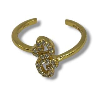 NEW Giani Bernini 18K Gold Plated Sterling Silver Heart Toe Ring Pave Cubic Zirc